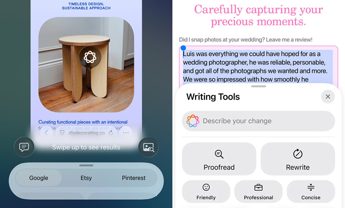 Apple iPhone 17: Writing Tools and Visual Intelligence