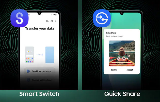 Samsung Galaxy M07s smart UI features like Smart Switch and Quick Share round out the user Samsung Galaxy M07’s smart UI features like Smart Switch and Quick Share round out the user experience.
