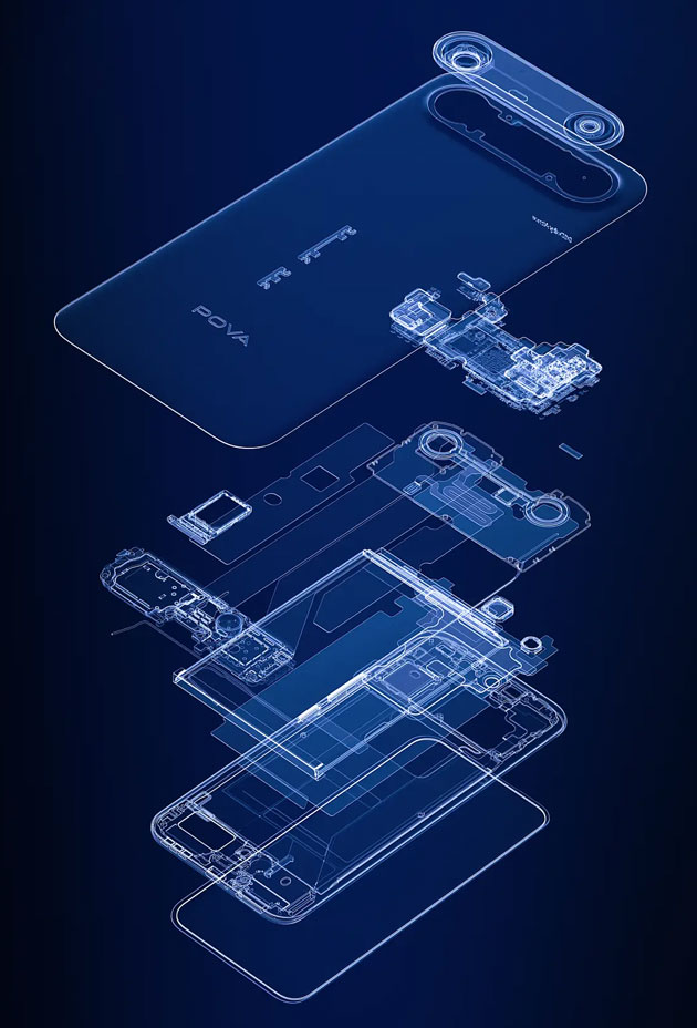 Tecno Pova Slim Honeycomb Space Stacking Technology Tecno Pova Slim Honeycomb Space Stacking Technology