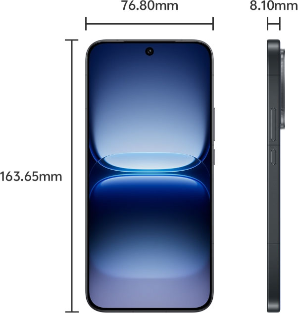 Vivo iQOO 15 with a thickness of 8.10mm to 8.28mm and a weight of 215g to 221g Vivo iQOO 15 with a thickness of 8.10mm to 8.28mm and a weight of 215g to 221g.