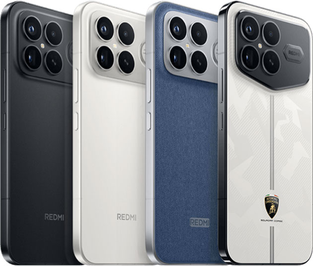 Xiaomi Redmi K90 Pro Max available in Black Golden White Denim Blue and the special K90 Pro Max Champion Edition Lamborghini White Color options Xiaomi Redmi K90 Pro Max available in Black, Golden White, Denim Blue, and the special K90 Pro Max Champion Edition (Lamborghini White) Color options.
