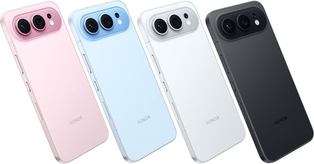 Honor 500 colors: Starlight Pink, Aquamarine, Moonlight Silver, and Obsidian Black.