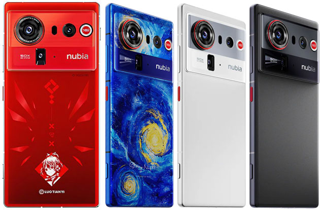 nubia Z80 Ultra Colors Black, White, Starry Night, and Luo Tian Yi.