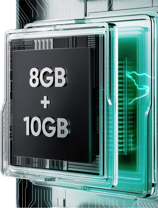 Realme P4x has 18GB Dynamic RAM (8G physical + 10G Extend)