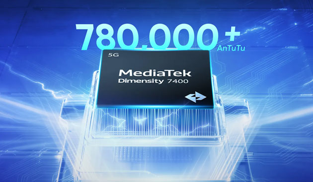 Realme P4x powered by the MediaTek Dimensity 7400 Ultra 5G chipset and ARM Mali-G610 MC6 GPU.