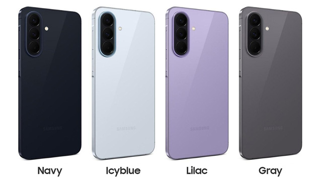 Samsung Galaxy A57 colors Navy Icy Blue Lilac and Gray Samsung Galaxy A57 colors Navy, IcyBlue, Lilac, and Gray