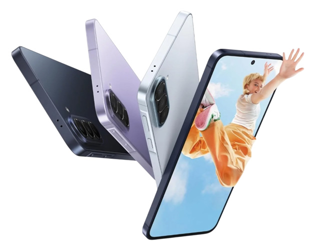Three Samsung Galaxy A57 in Navy Lilac and Icy Blue with a triple camera design Three Samsung Galaxy A57 in Navy, Lilac, and IcyBlue with a triple camera design.