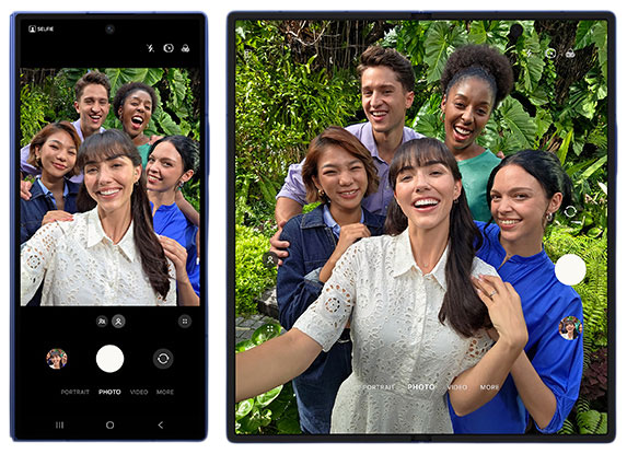 A group selfie taken with the Samsung Galaxy Z Fold 7 A group selfie taken with the Samsung Galaxy Z Fold 7