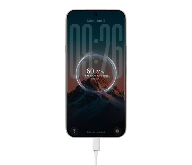 Infinix Note 60 Pro lock screen showing the 90W FastCharge animation and battery percentage at 60%.