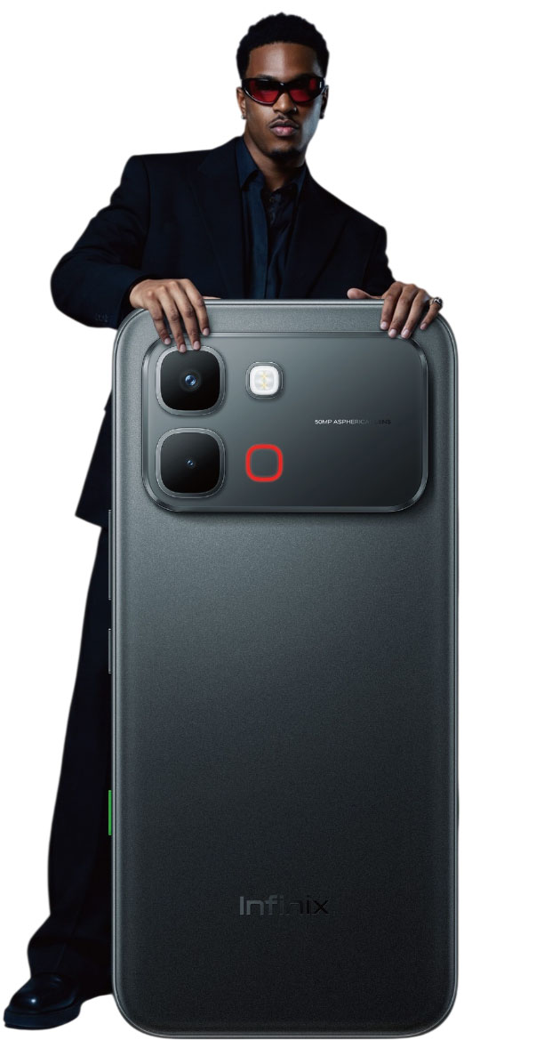 Infinix Note Edge Shadow Black back design