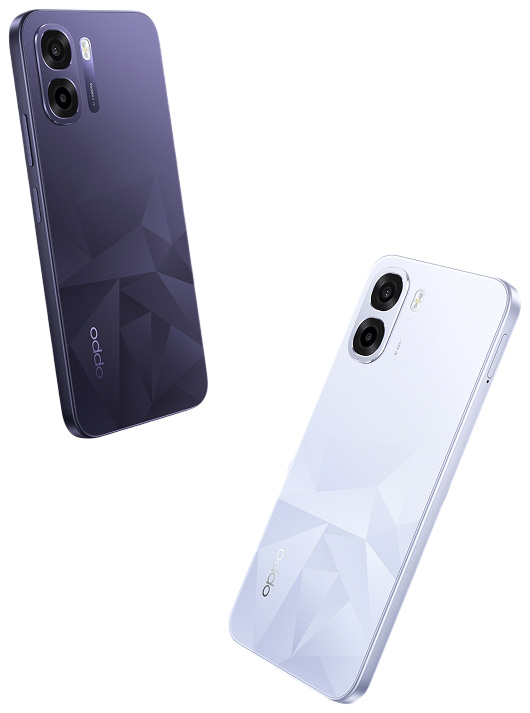 OPPO K14x 5G back design in Prism Violet and Icy Blue OPPO K14x 5G back design in Prism Violet and Icy Blue.
