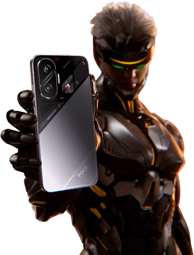 Poco F7 silver back panel design in hand Poco F7 silver back panel design in hand