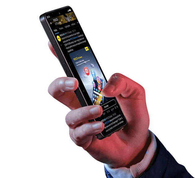 Poco X7 Pro black in hand