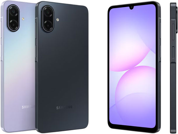 Samsung Galaxy A07 5G Black and Light Violet