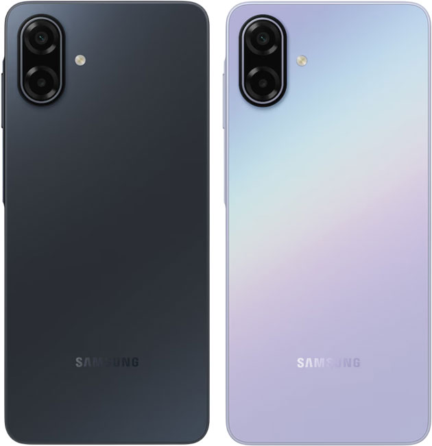 Samsung Galaxy A07 5G colors Black and Light Violet