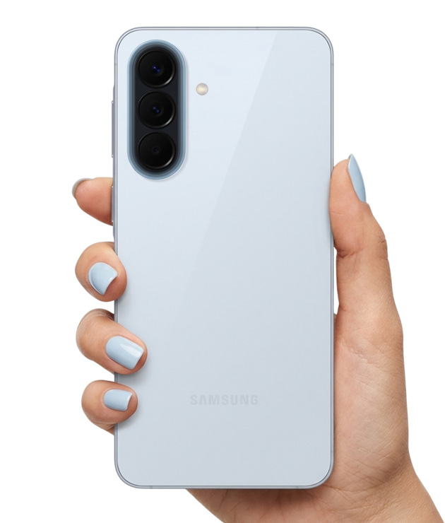 Samsung Galaxy A57 Icyblue in hand