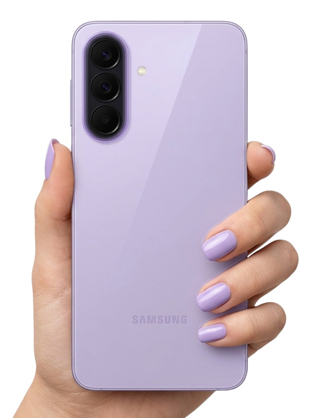 Samsung Galaxy A57 Lilac in hand