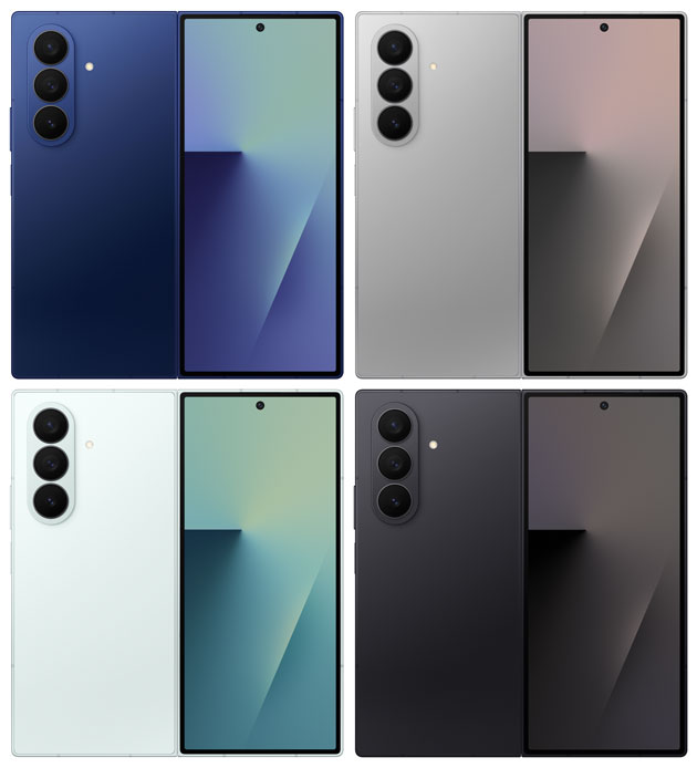 Samsung Galaxy Z Fold 7 colors in Blue Shadow Jetblack Silver Shadow and Mint Samsung Galaxy Z Fold 7 colors in Blue Shadow, Jetblack, Silver Shadow, and Mint