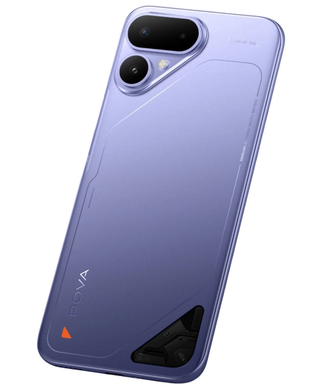 Tecno Pova Curve 2 Purple back design