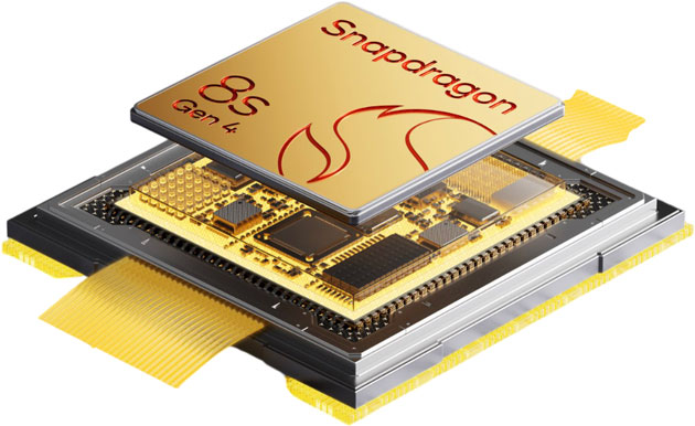 The Qualcomm Snapdragon 8s Gen 4 chipset inside the Poco F7 The Qualcomm Snapdragon 8s Gen 4 chipset inside the Poco F7