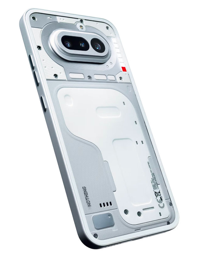 Angled view of the Nothing Phone 4a White Angled view of the Nothing Phone (4a) White