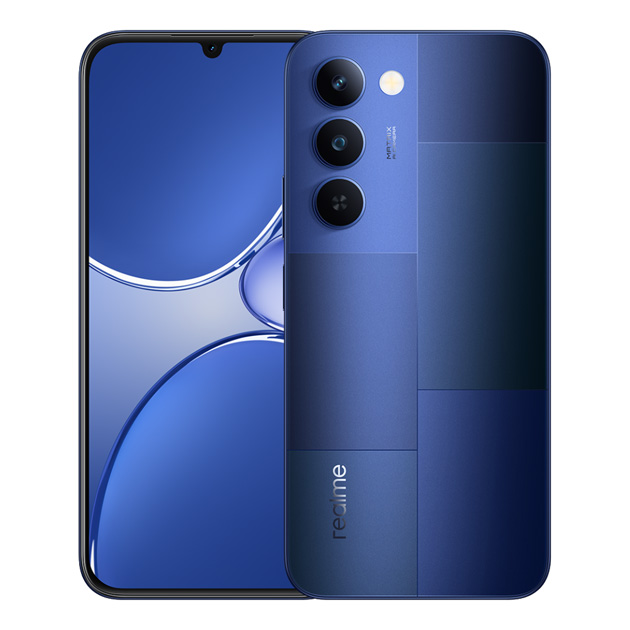 Realme P4 Lite Mosaic Blue back and front Realme P4 Lite Mosaic Blue back and front