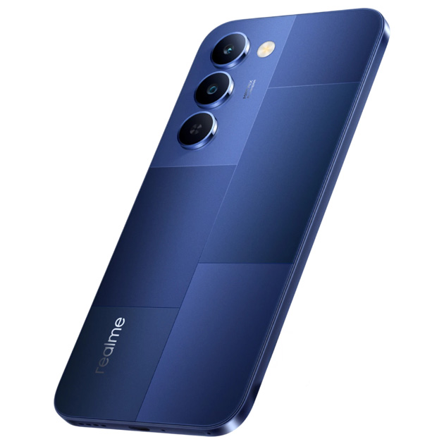 Side of view Realme P4 Lite Mosaic Blue Side of view Realme P4 Lite Mosaic Blue