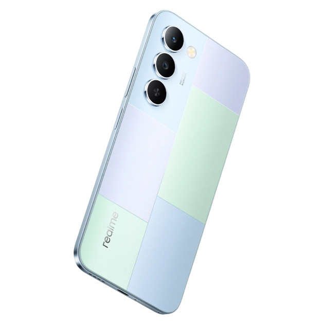 Side of view Realme P4 Lite Mosaic Green Side of view Realme P4 Lite Mosaic Green