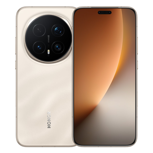 Back and front of Honor Magic 8 Pro Sunrise Gold Back and front of Honor Magic 8 Pro Sunrise Gold