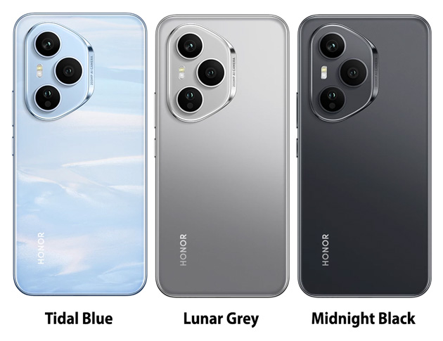 Honor 400 Pro colors Tidal Blue Lunar Grey and Midnight Black Honor 400 Pro colors Tidal Blue, Lunar Grey, and Midnight Black