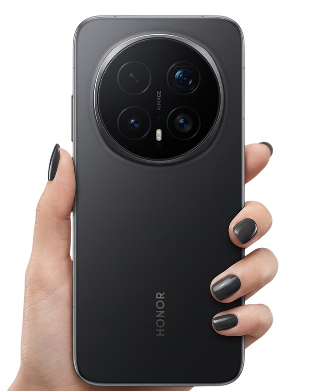 Honor Magic 8 Pro Black in hand Honor Magic 8 Pro Black in hand