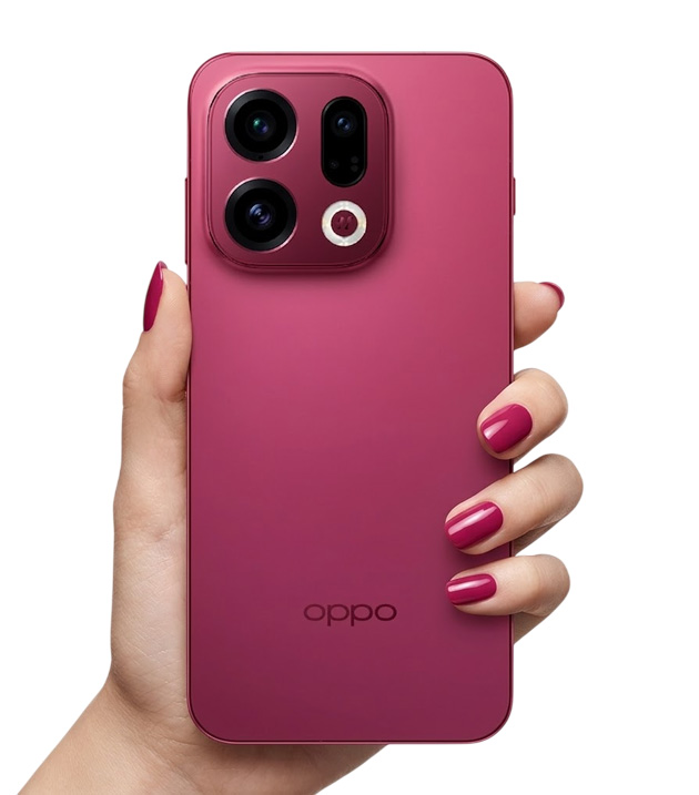 OPPO Find X9 Velvet Red in hand OPPO Find X9 Velvet Red in hand