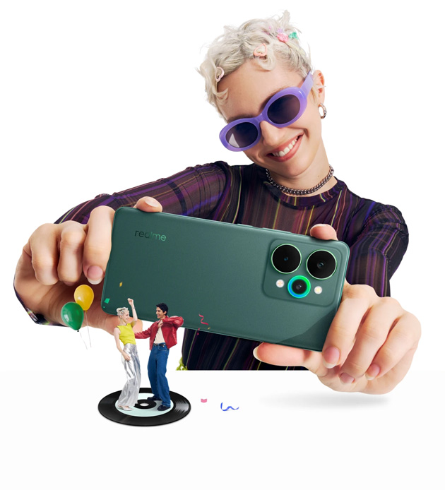 Realme 15 Velvet Green in hand Realme 15 Velvet Green in hand