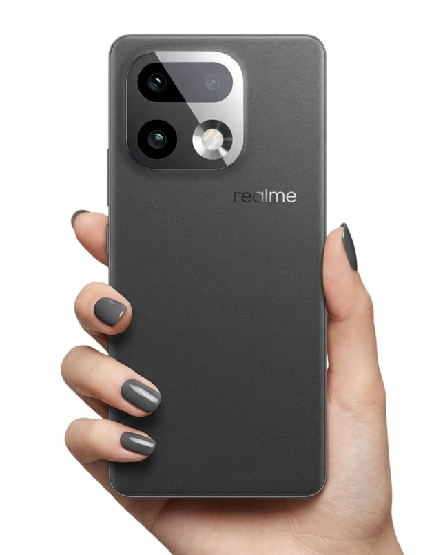 Realme 16 Pro plus Master Grey in hand Realme 16 Pro+ Master Grey in hand