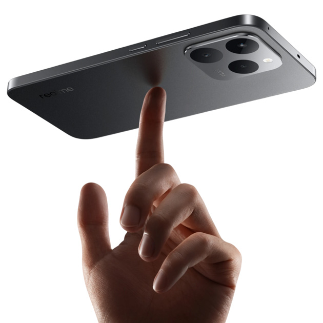 Realme Narzo 90 Carbon Black in hand