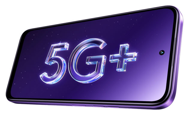 Tecno Spark 50 screen showing 5G Tecno Spark 50 screen showing 5G+