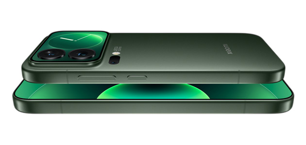 Xiaomi 17 Pro Green front and back side veiw