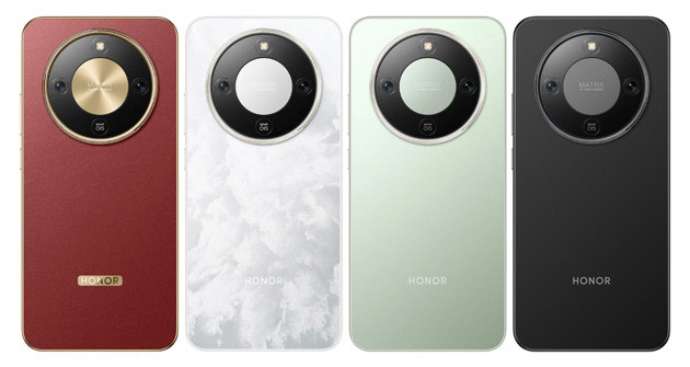 Honor X70 colors Red, White, Green, and Black.