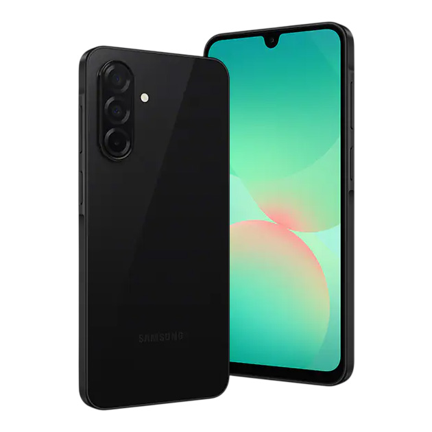 Samsung Galaxy A26 Black, front and back view.