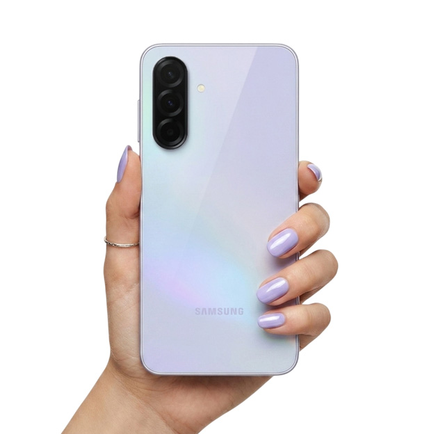 Samsung Galaxy A36 Lavender in hand Samsung Galaxy A36 Lavender in hand