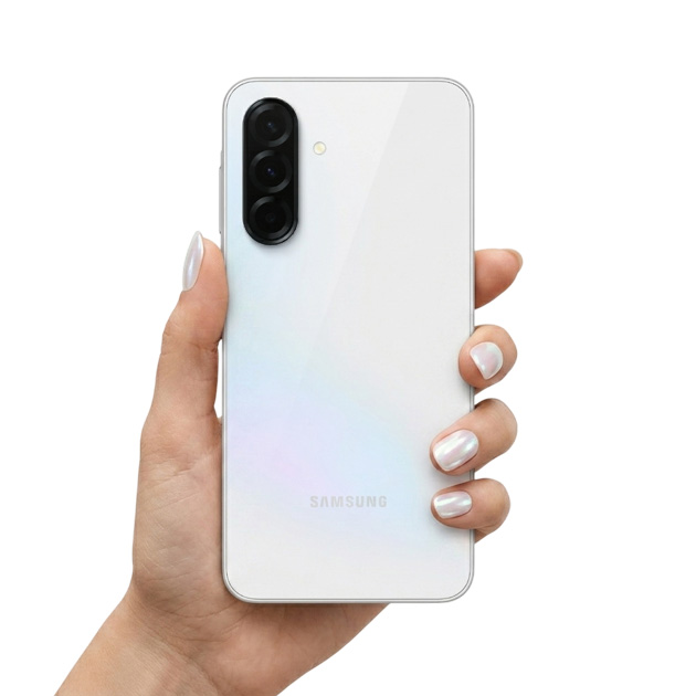 Samsung Galaxy A36 White in hand Samsung Galaxy A36 White in hand