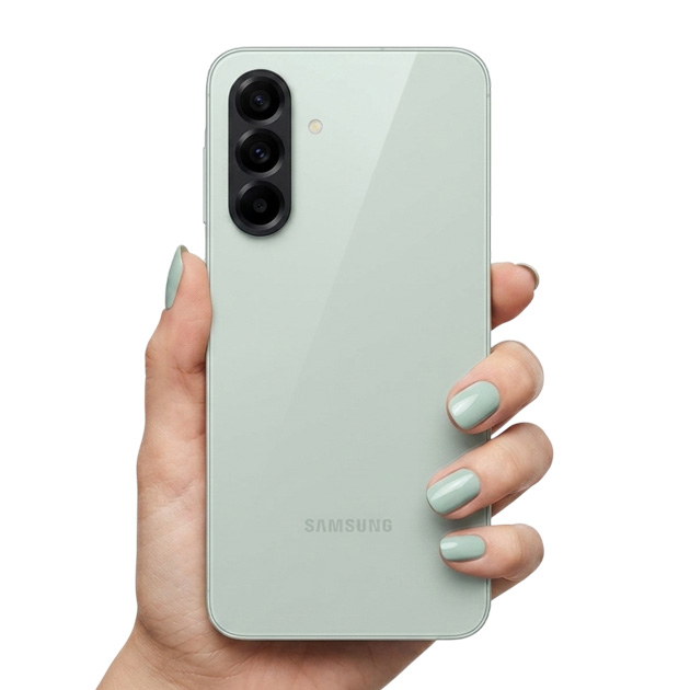 Samsung Galaxy A56 Olive in hand