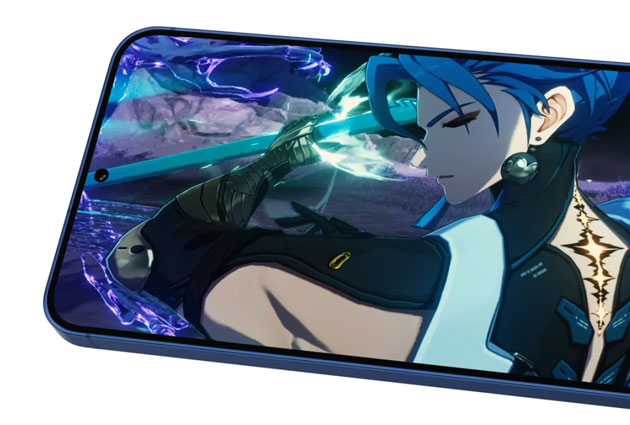 Samsung Galaxy S25 displaying a high‑detail action game scene demonstrating the phones strong performance and smooth graphics for gaming Samsung Galaxy S25 displaying a high‑detail action game scene, demonstrating the phone’s strong performance and smooth graphics for gaming.