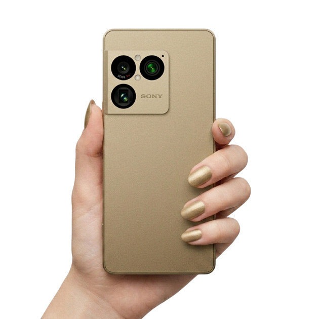 Sony Xperia 1 VIII Native Gold in hand