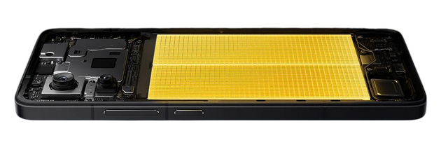 View of the Poco F7 Pros internal battery layout highlighting its large 6000mAh battery capacity View of the Poco F7 Pro’s internal battery layout, highlighting its large 6000mAh battery capacity.