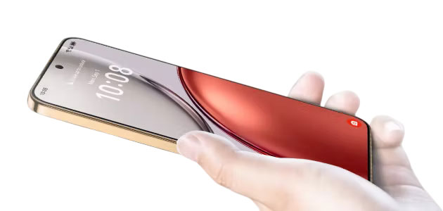 An angled view of the Honor X9d in a users hand showing the screen and the phones slim body An angled view of the Honor X9d in a user's hand, showing the screen and the phone's slim body.