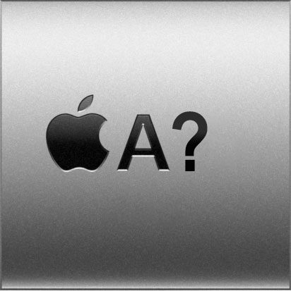 Apple's logo sits next to the letter A and a question mark on the matte metallic body, hinting at the iPhone Ultra's potential chipset.