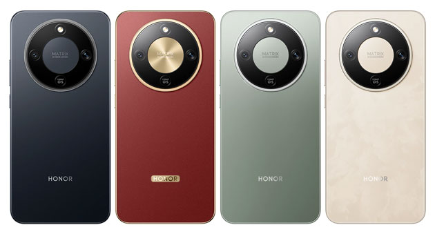 Honor X9d colors in Midnight Black Reddish Brown Forest Green and Sunrise Gold Honor X9d colors in Midnight Black, Reddish Brown, Forest Green, and Sunrise Gold.
