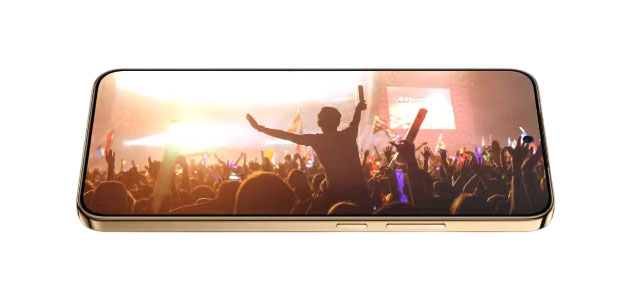 Horizontal view of the Honor X9d screen playing a high quality video of a cheering crowd at a live music concert Horizontal view of the Honor X9d screen playing a high-quality video of a cheering crowd at a live music concert.