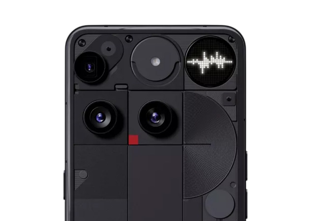 Nothing Phone 3 White back panel design showing three camera lenses Nothing Phone (3) White back panel design, showing three camera lenses.